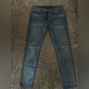 light washed hudson jeans w paint specs